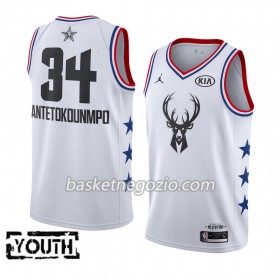 Canotte Bambino Milwaukee Bucks Giannis Antetokounmpo 34 2019 All-Star Jordan Brand Bianco Swingman